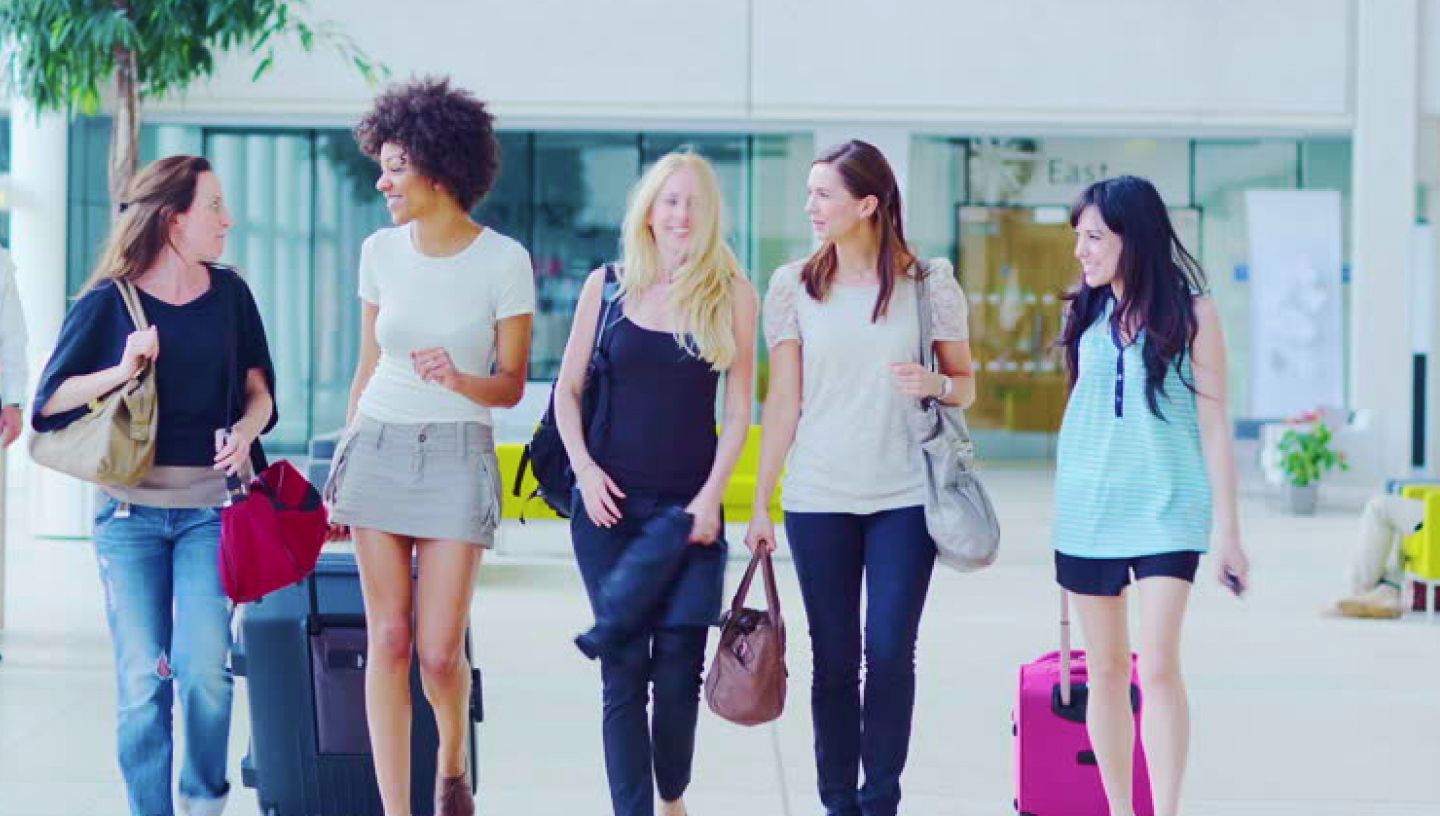Girls in airport